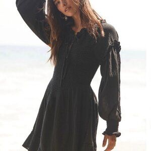 Free People Kiss and Tell Black Mini Dress Size XS